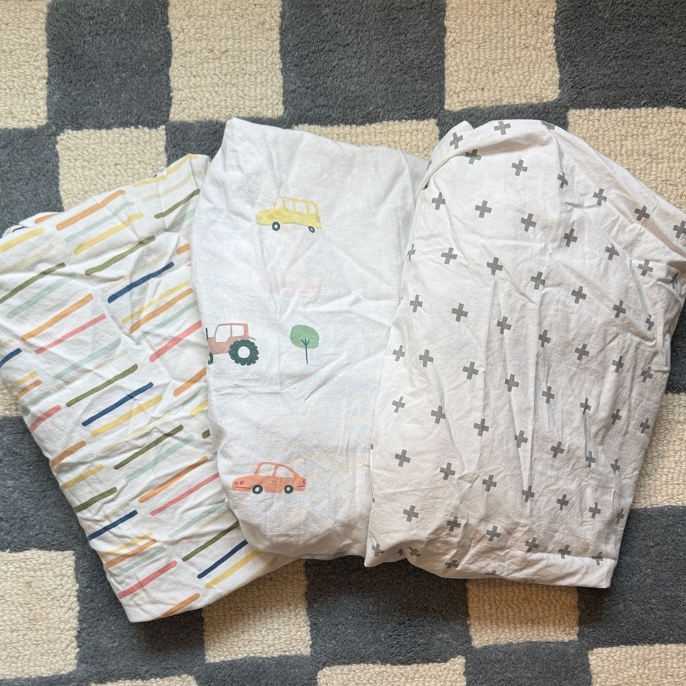 Crib Sheet Bundle (3) - Cloud Island/Crate & Kids